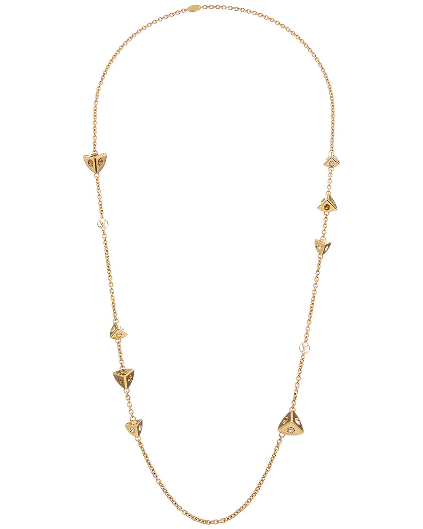 Louis Vuitton Gold-Tone & Crystal Trunkies Necklace | eBay