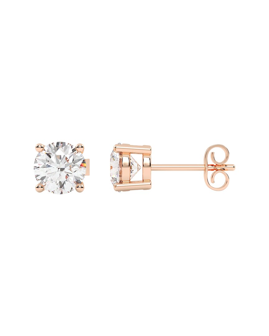 Lab Grown Diamonds 14k Rose Gold 3.00 Ct. Tw. Lab-grown Diamond Earrings In Gold