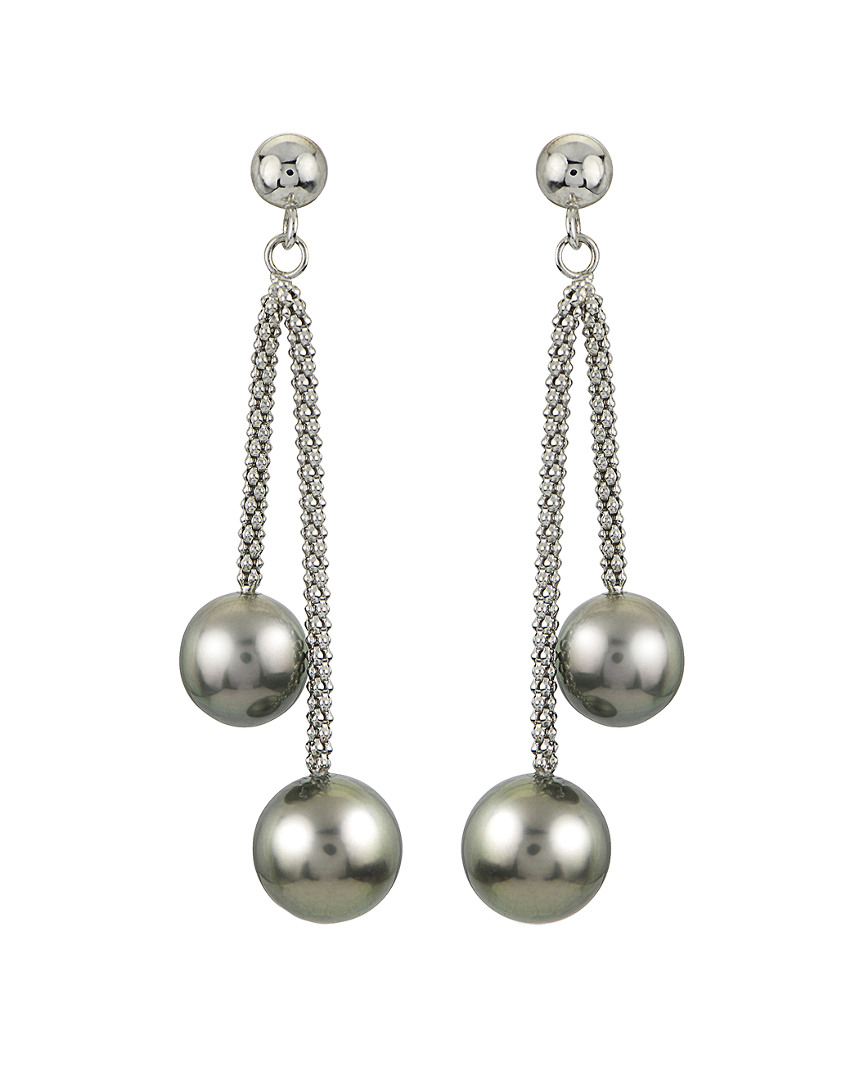 Pearls Imperial Silver 8-10mm Tahitian Pearl Earrings