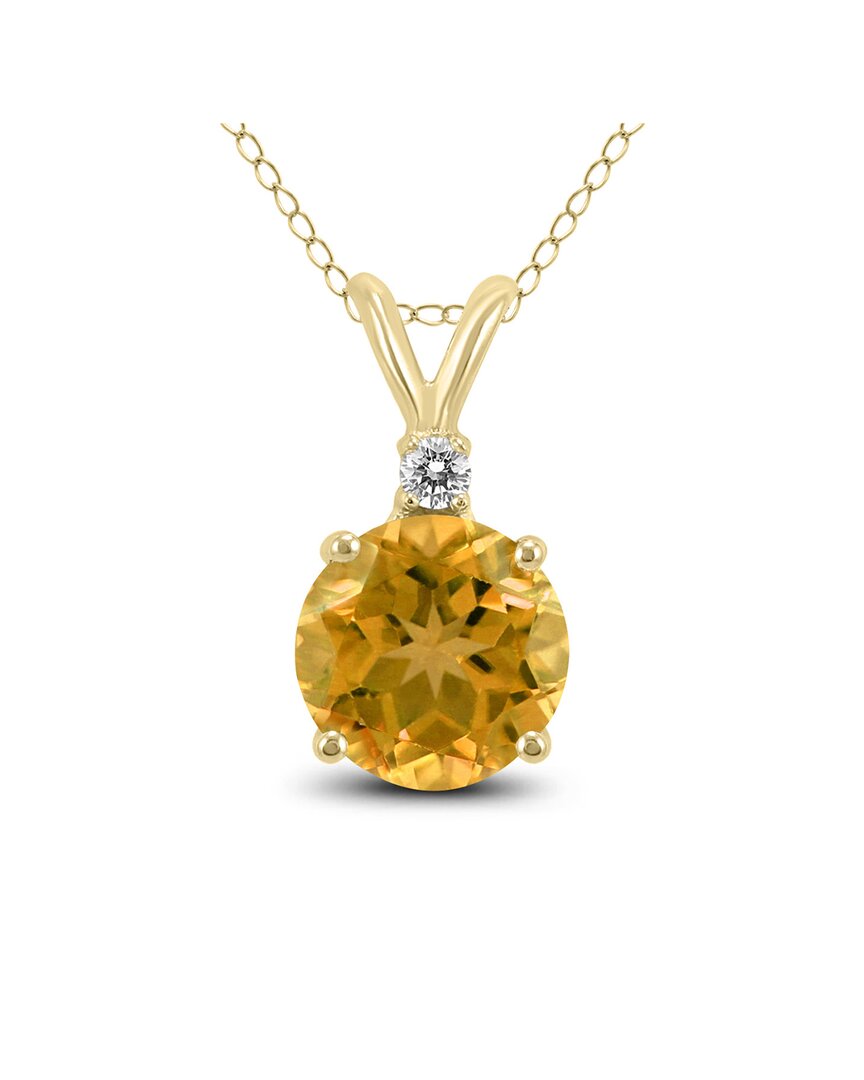 Gemstones 14k 0.57 Ct. Tw. Diamond & Citrine Necklace