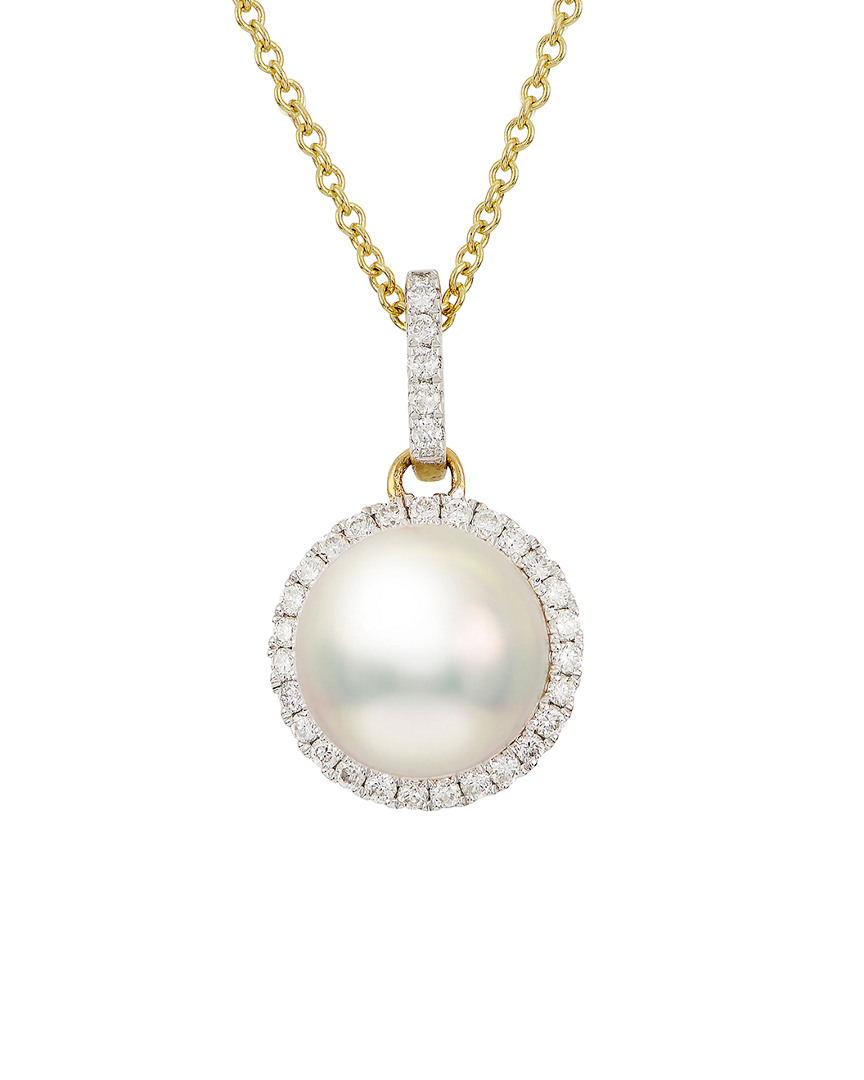 Pearls Imperial 14k 0.16 Ct. Tw. Diamond & 8-8.5mm Akoya Pearl Necklace
