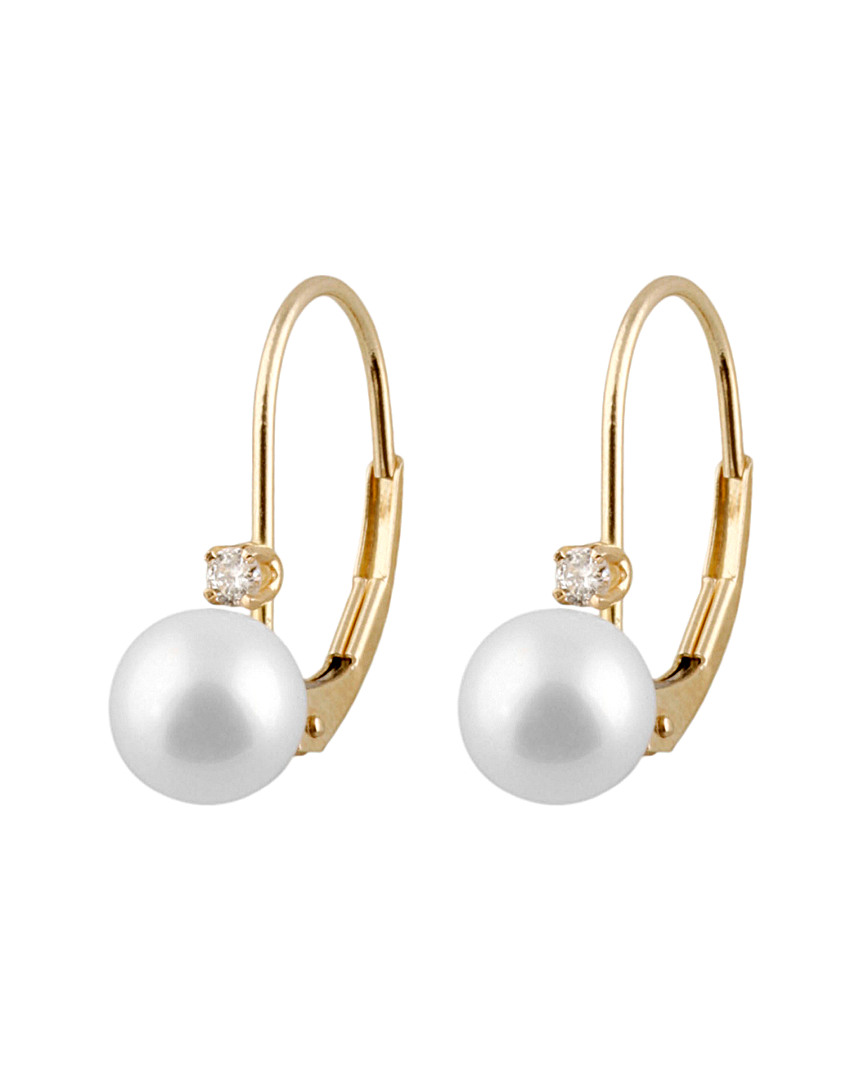 Masako Pearls 0.06 Ct. Tw. Diamond & Akoya Pearl Earrings