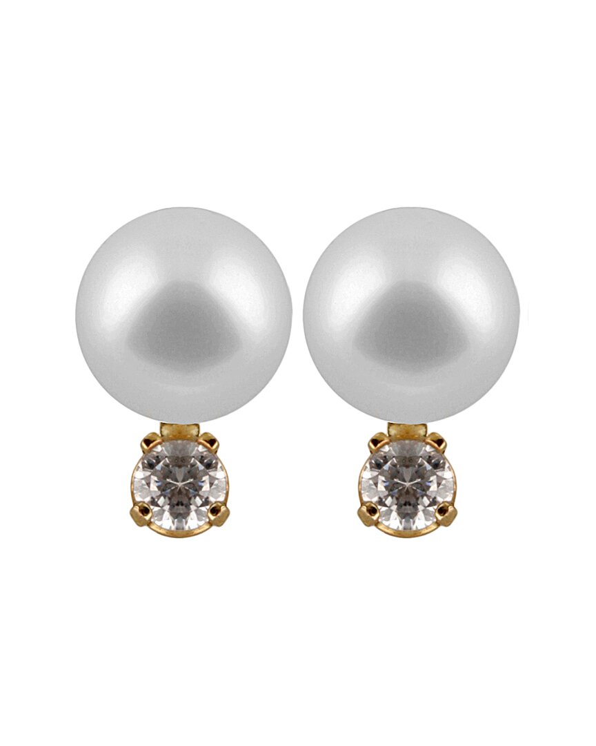 Masako Pearls 14k 0.20 Ct. Tw. Diamond & 8-9mm Akoya Pearl Earrings