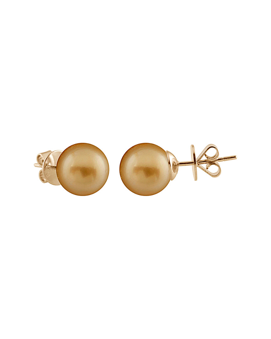 Masako Pearls 14k 10-11mm Golden South Sea Pearl Earrings
