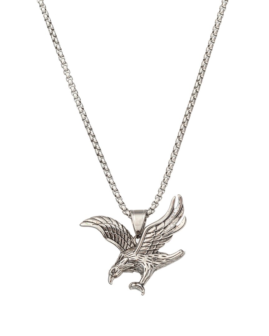 Eye Candy La The Bold Collection Titanium Flying Eagle Pendant Necklace