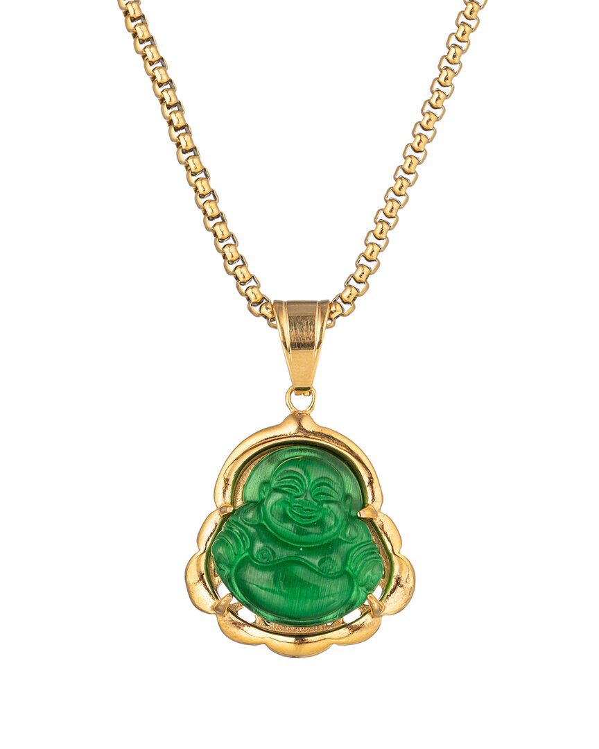 Eye Candy La The Bold Collection Titanium Agate Buddha Necklace