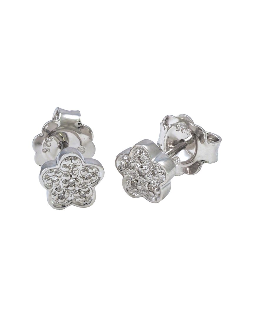 Diamond Select Cuts Silver Diamond Flower Earrings
