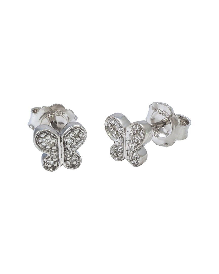 Diamond Select Cuts Silver Diamond Butterfly Earrings