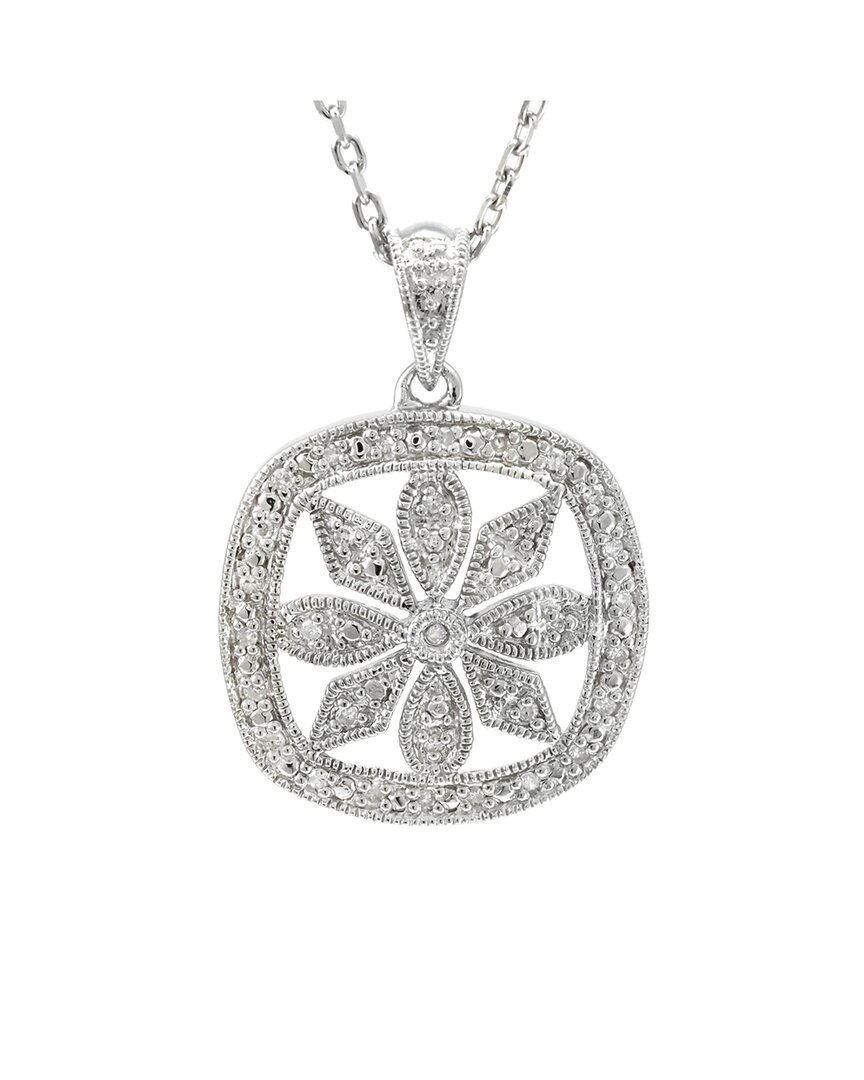 Diamond Select Cuts Silver Diamond Flower Necklace