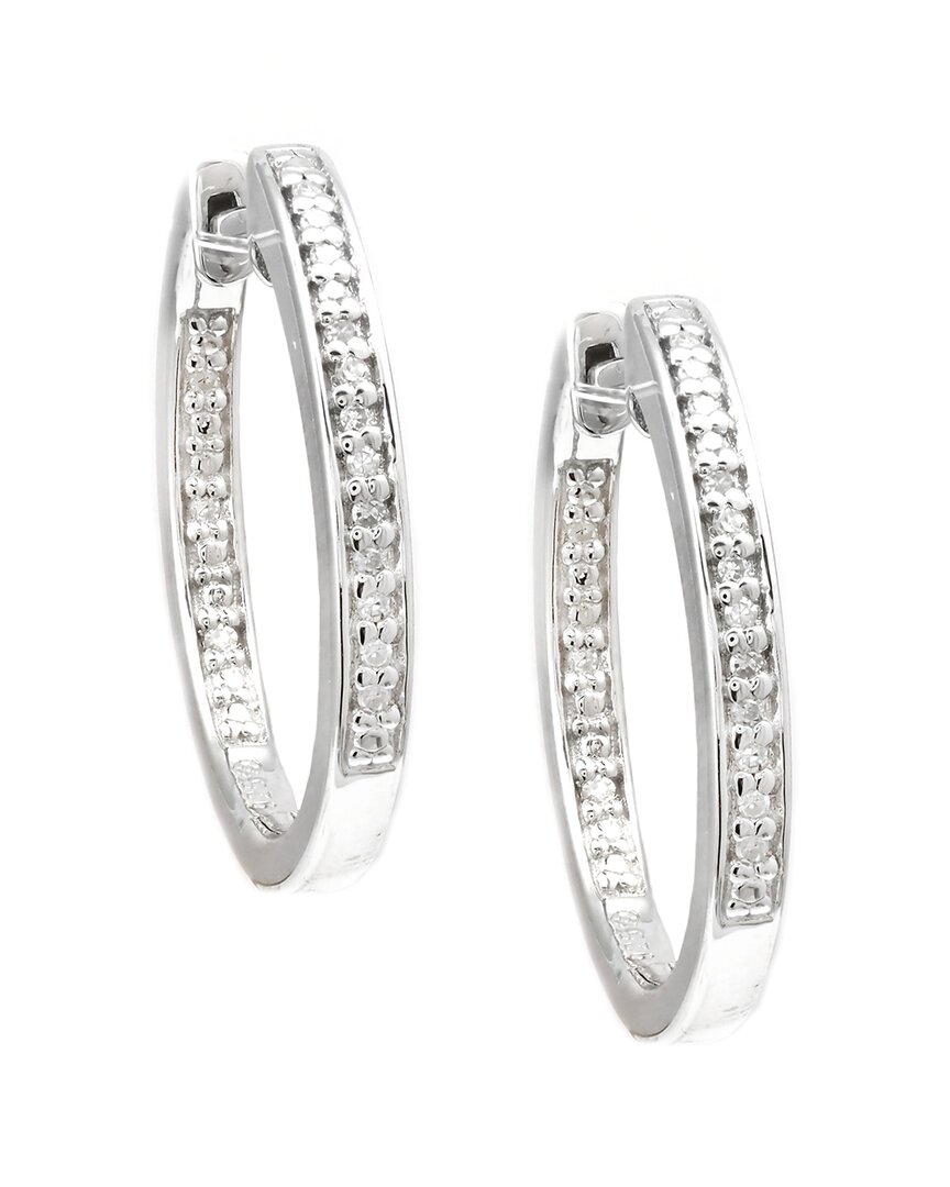 Diamond Select Cuts Silver Diamond Hoops