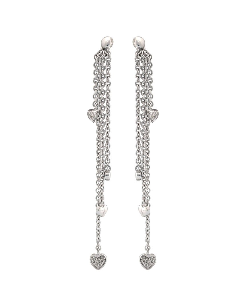 Diamond Select Cuts Silver 0.11 Ct. Tw. Diamond Drop Earrings