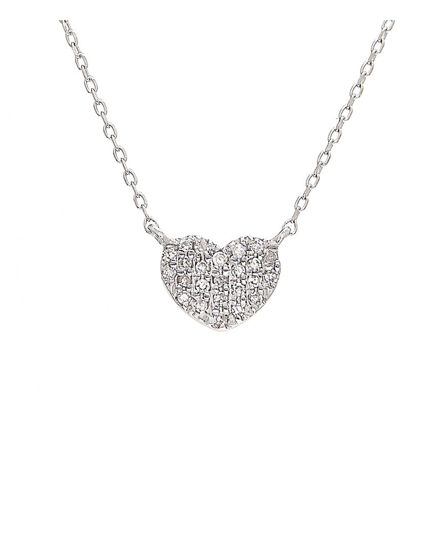 Diamond Select Cuts Silver Diamond Petite Heart Necklace