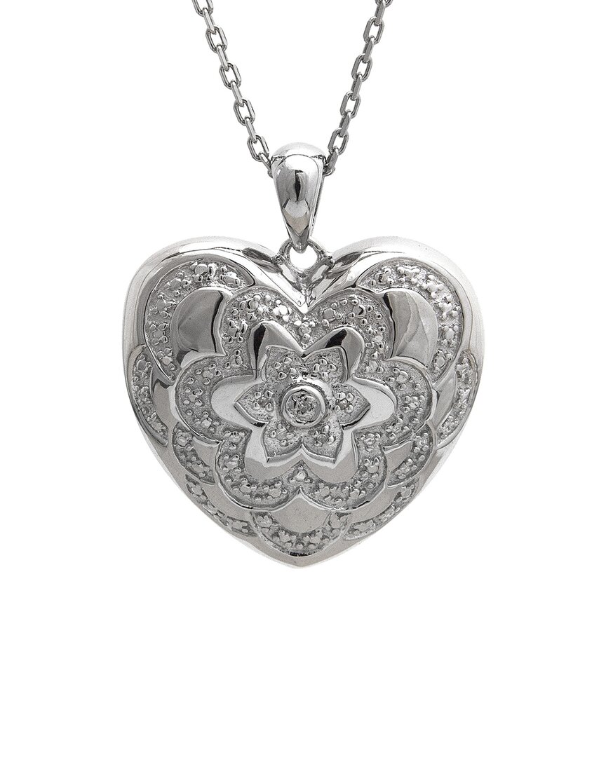 Diamond Select Cuts Silver Diamond Locket Pendant