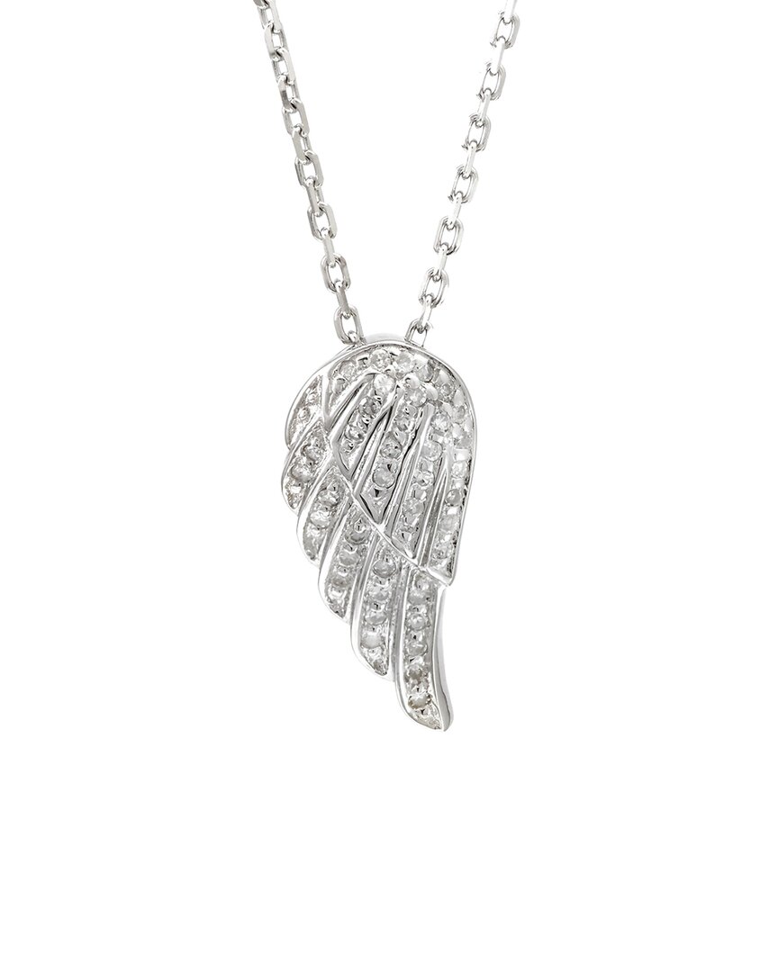Diamond Select Cuts Silver 0.16 Ct. Tw. Diamond Angel's Wing Necklace