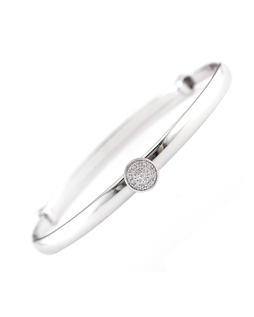 Diamond Select Cuts Silver Diamond Round Disc Bangle Bracelet