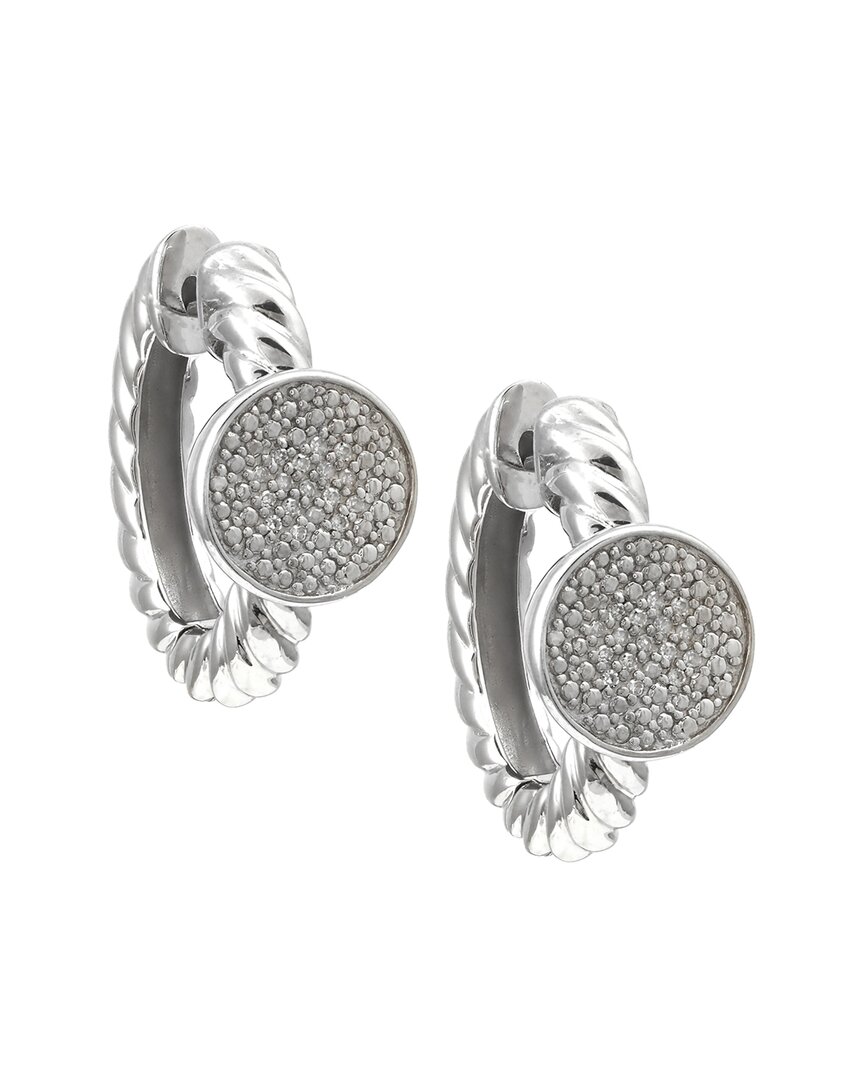 Diamond Select Cuts Silver 0.11 Ct. Tw. Diamond Circle Earrings
