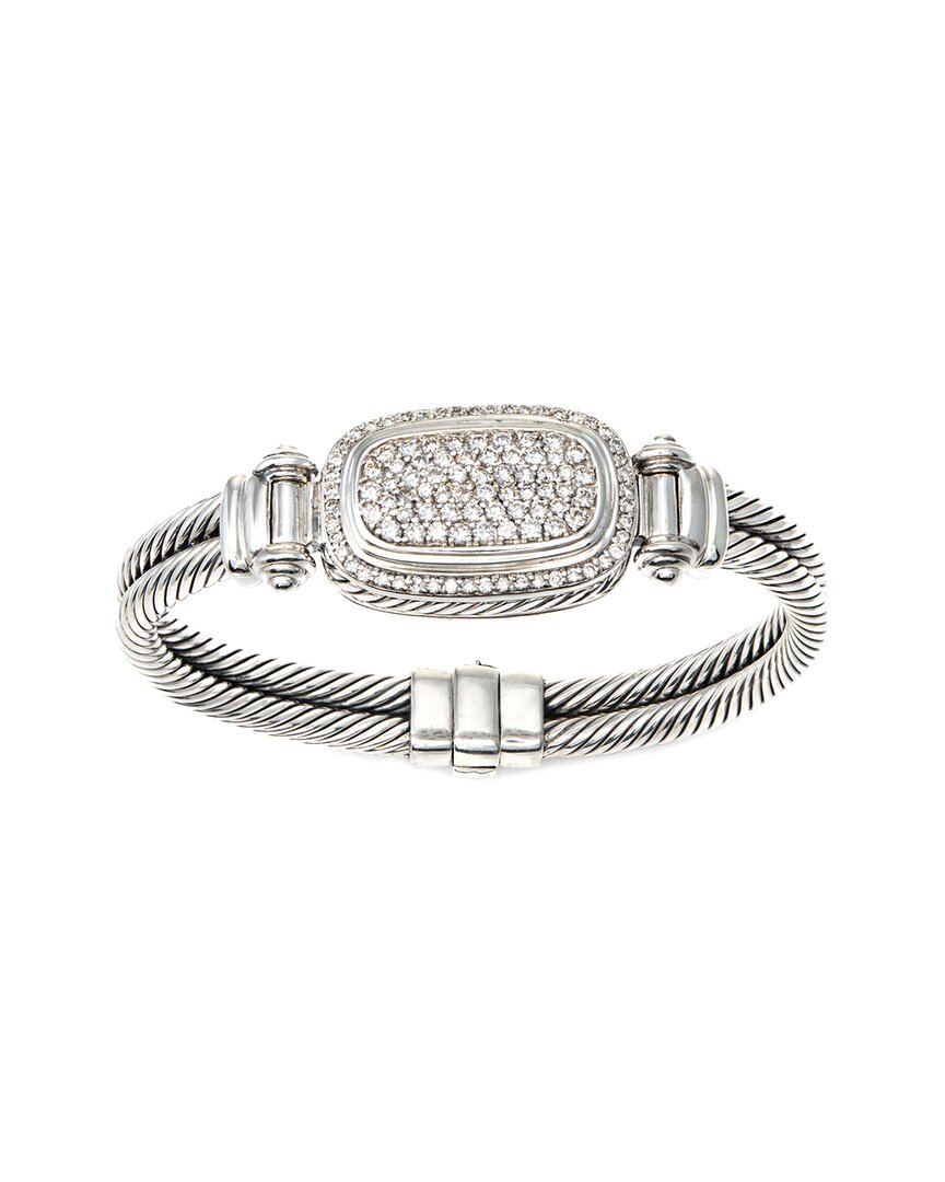 David Yurman Albion Silver 1.00 Ct. Tw. Diamond Bracelet (authentic )