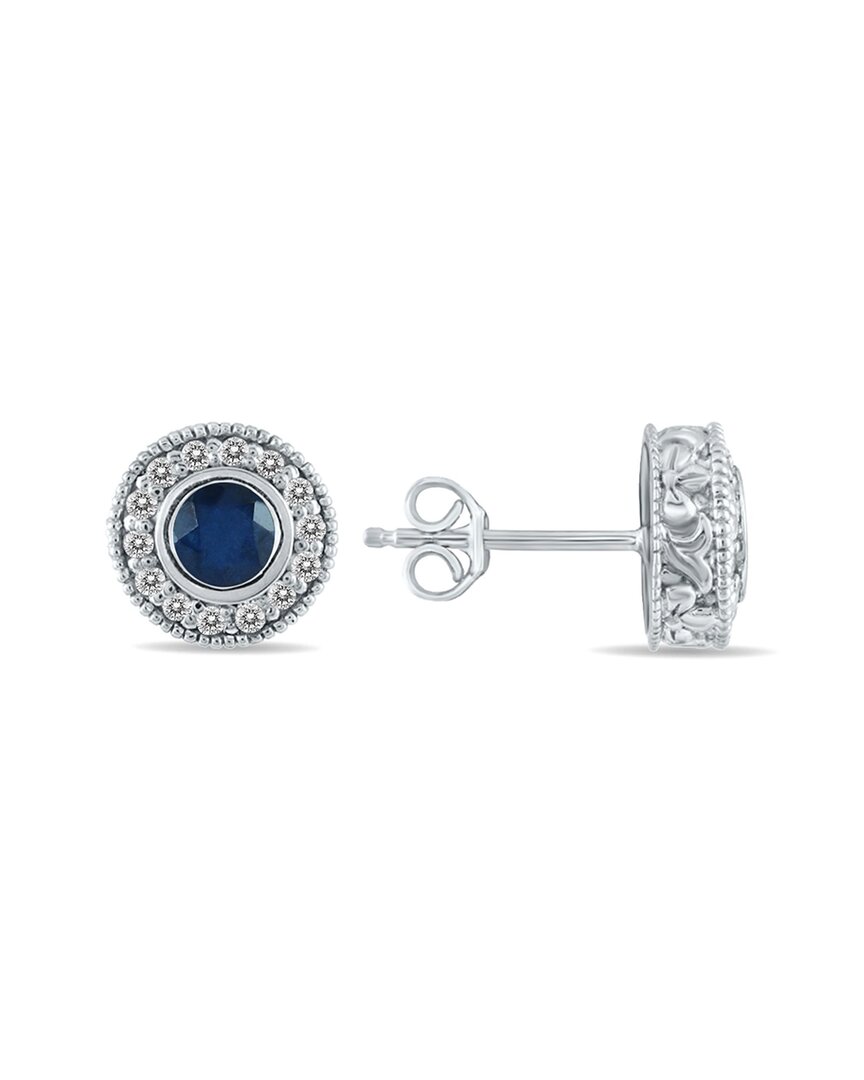 Gem Spark 14k 0.76 Ct. Tw. Diamond & Sapphire Earrings
