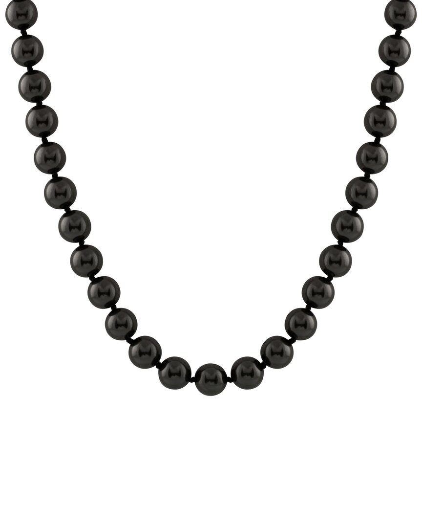 Splendid Pearls Rhodium Plated Silver 14-15mm Shell Pearl Necklace