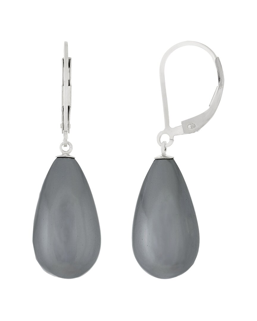 Splendid Pearls Silver 10x18mm Pearl Earrings