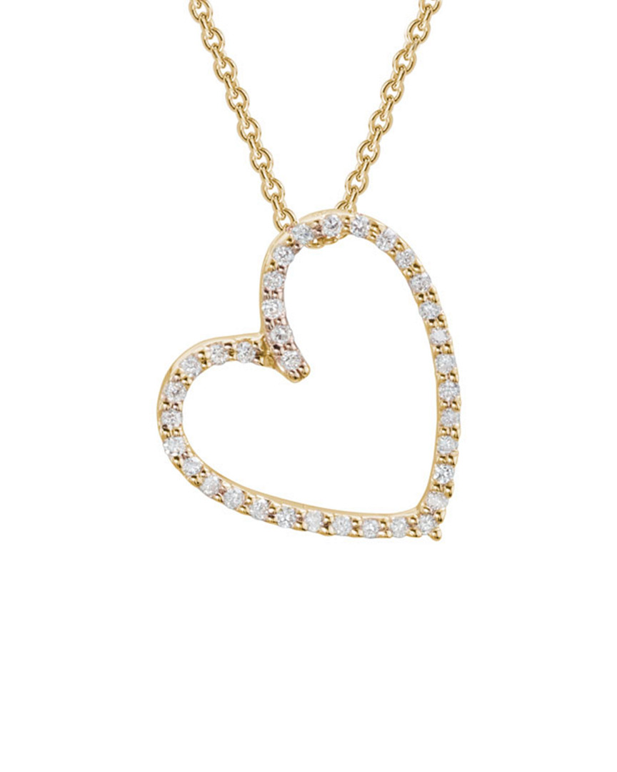 Diamond Select Cuts 14k 0.11 Ct. Tw. Diamond Open Heart Necklace