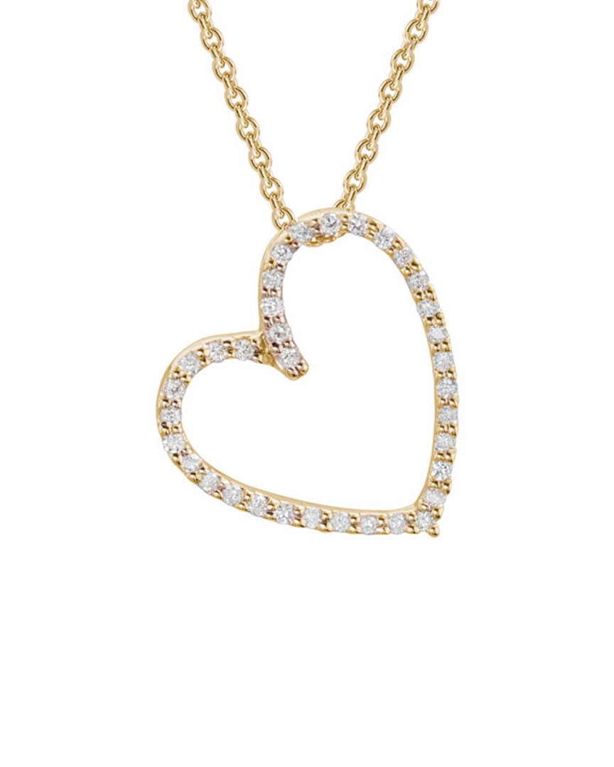 Diamond Select Cuts 14k Rose Gold 0.11 Ct. Tw. Diamond Open Heart Necklace