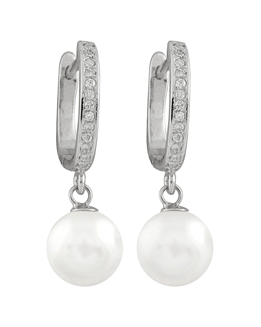 Splendid Pearls Silver 6-7mm Akoya Pearl Earrings