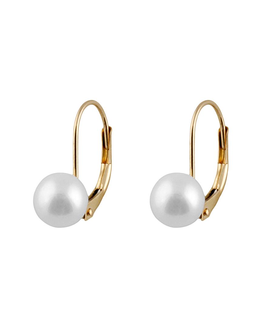 Splendid Pearls 14k 7-8mm Akoya Pearl Earrings