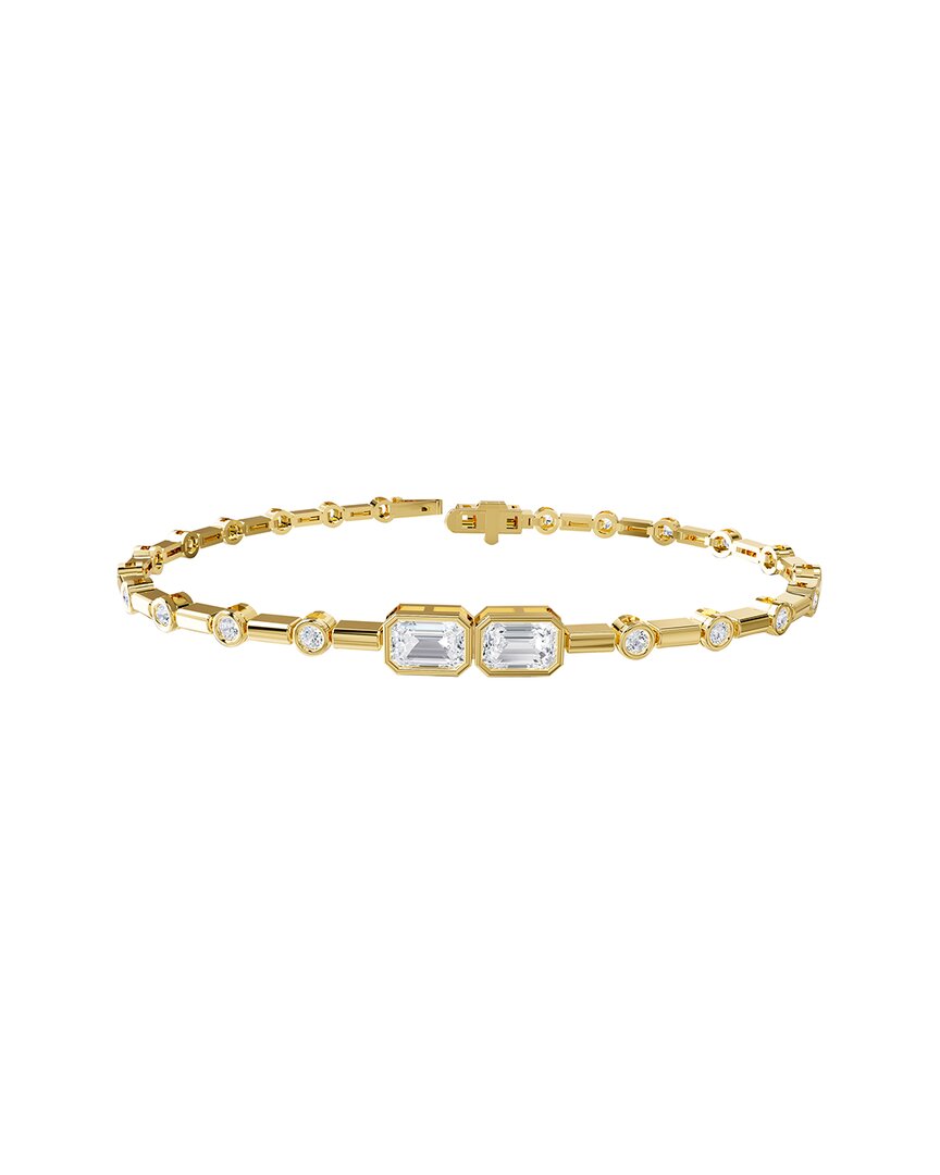 Lab Grown Diamonds 14k 2.16 Ct. Tw. Lab-grown Diamond Fancy Bracelet In Gold