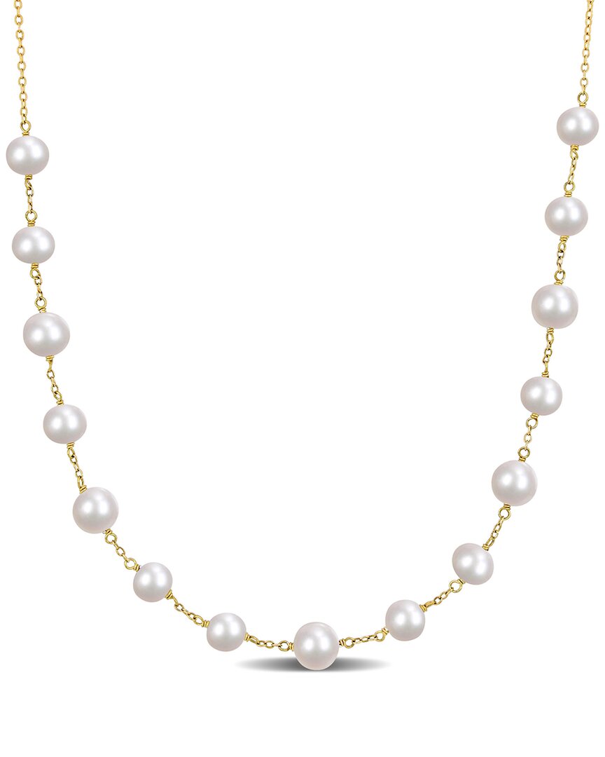 Rina Limor 18k Over Silver 6.5-7mm Pearl Tin Cup Necklace