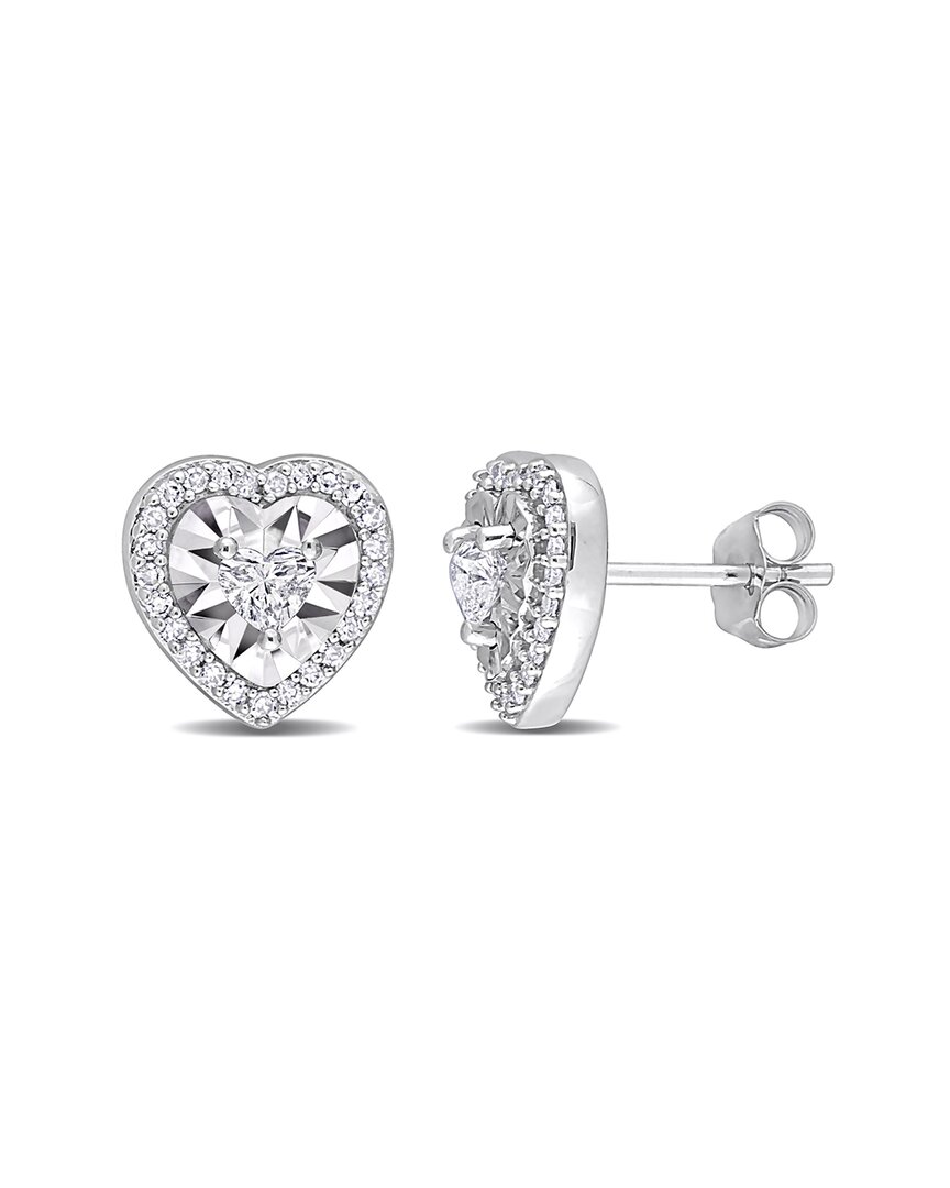 Diamond Select Cuts 14k 0.49 Ct. Tw. Diamond Heart & Round Halo Studs