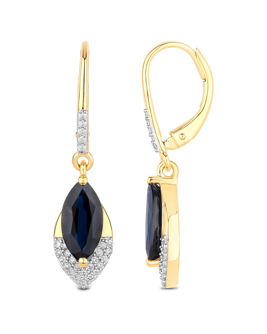 Diana M. 14k 2.79 Ct. Tw. Diamond & Blue Sapphire Earrings In Gold