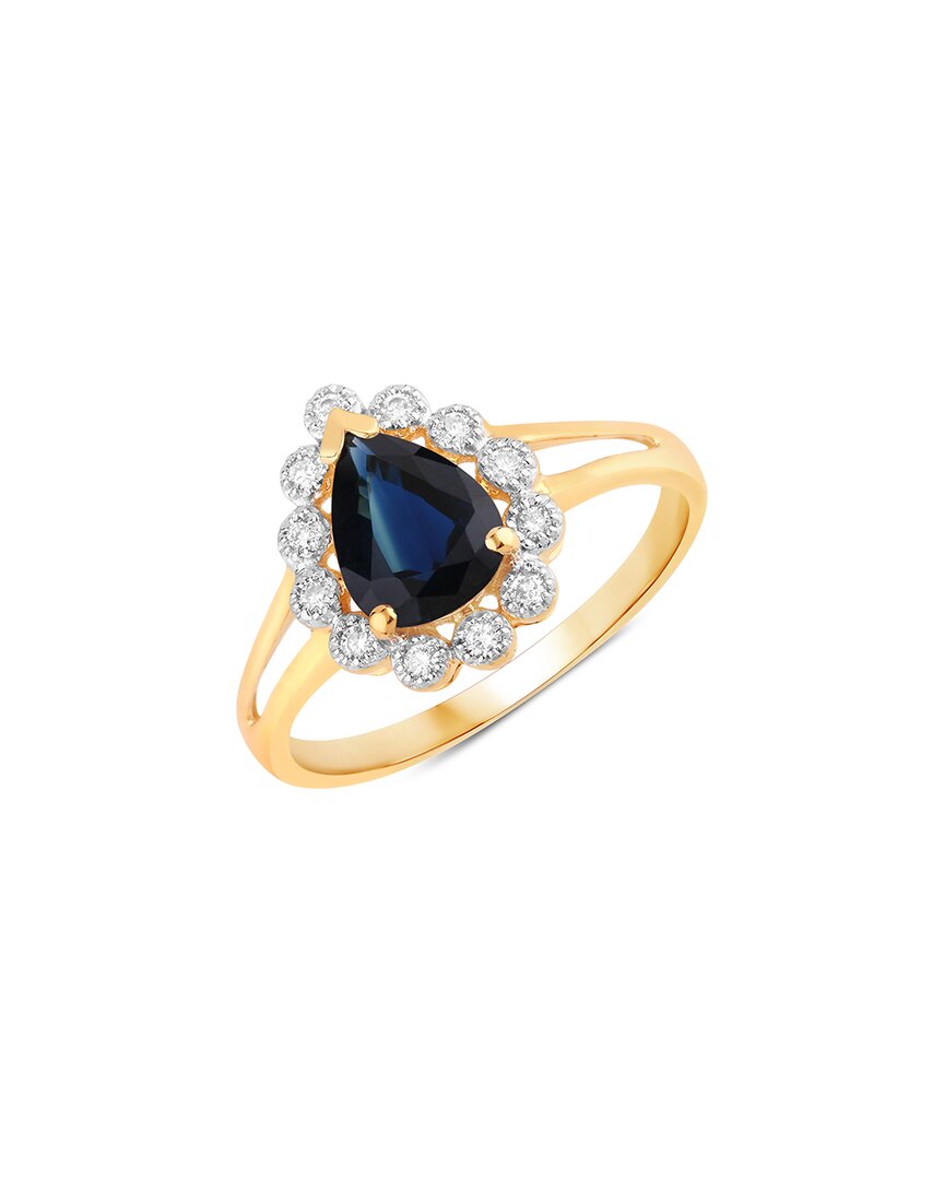 Diana M. 14k 1.46 Ct. Tw. Diamond & Blue Sapphire Ring In Gold
