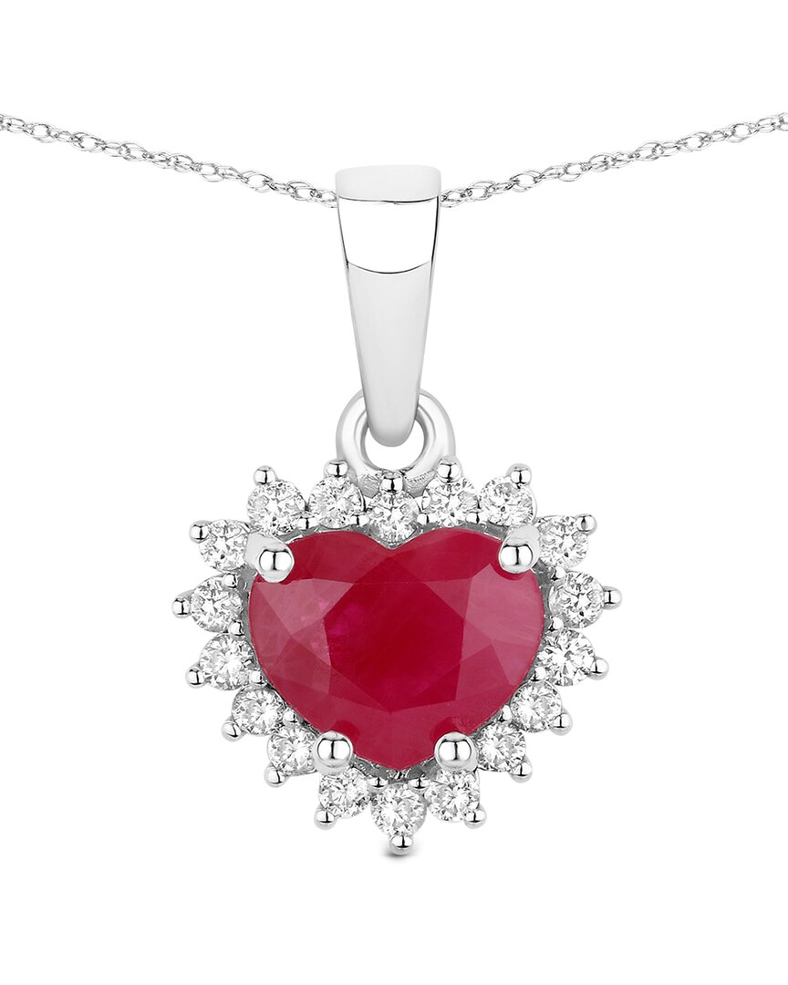 Diana M. 14k 1.48 Ct. Tw. Diamond & Ruby Pendant In Metallic