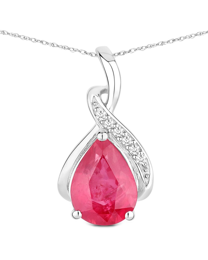 Diana M. 14k 1.98 Ct. Tw. Diamond & Ruby Pendant In White