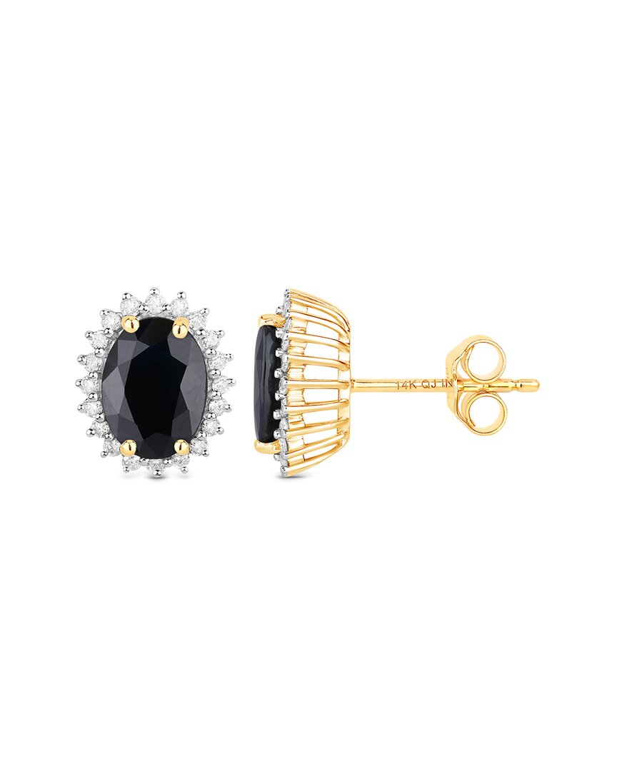 Diana M. 14k 3.32 Ct. Tw. Diamond & Blue Sapphire Earrings In Gold