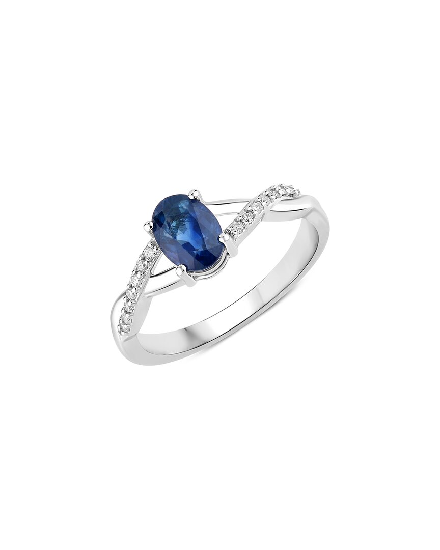 Diana M. 14k 1.04 Ct. Tw. Diamond & Blue Sapphire Ring In Metallic