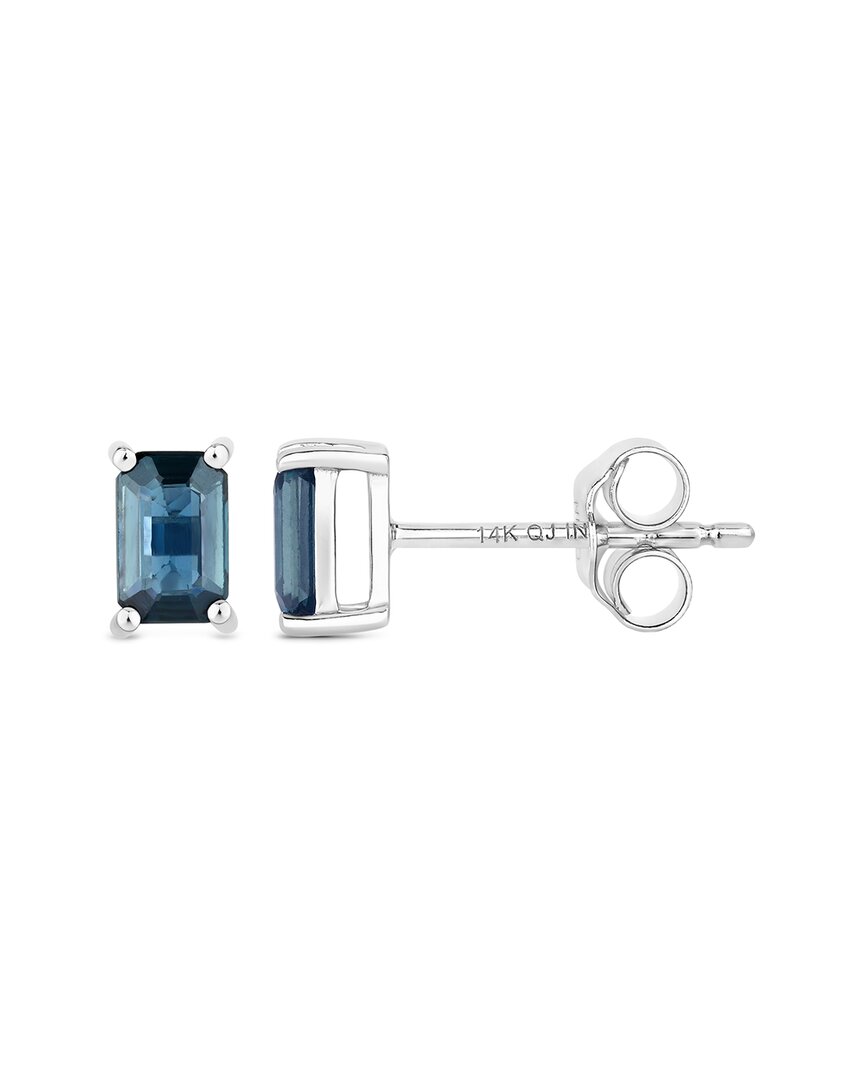 Diana M. 14k 0.80 Ct. Tw. Blue Sapphire Earrings In Metallic