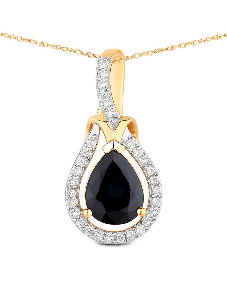 Diana M. 14k 1.48 Ct. Tw. Diamond & Blue Sapphire Pendant In Multi