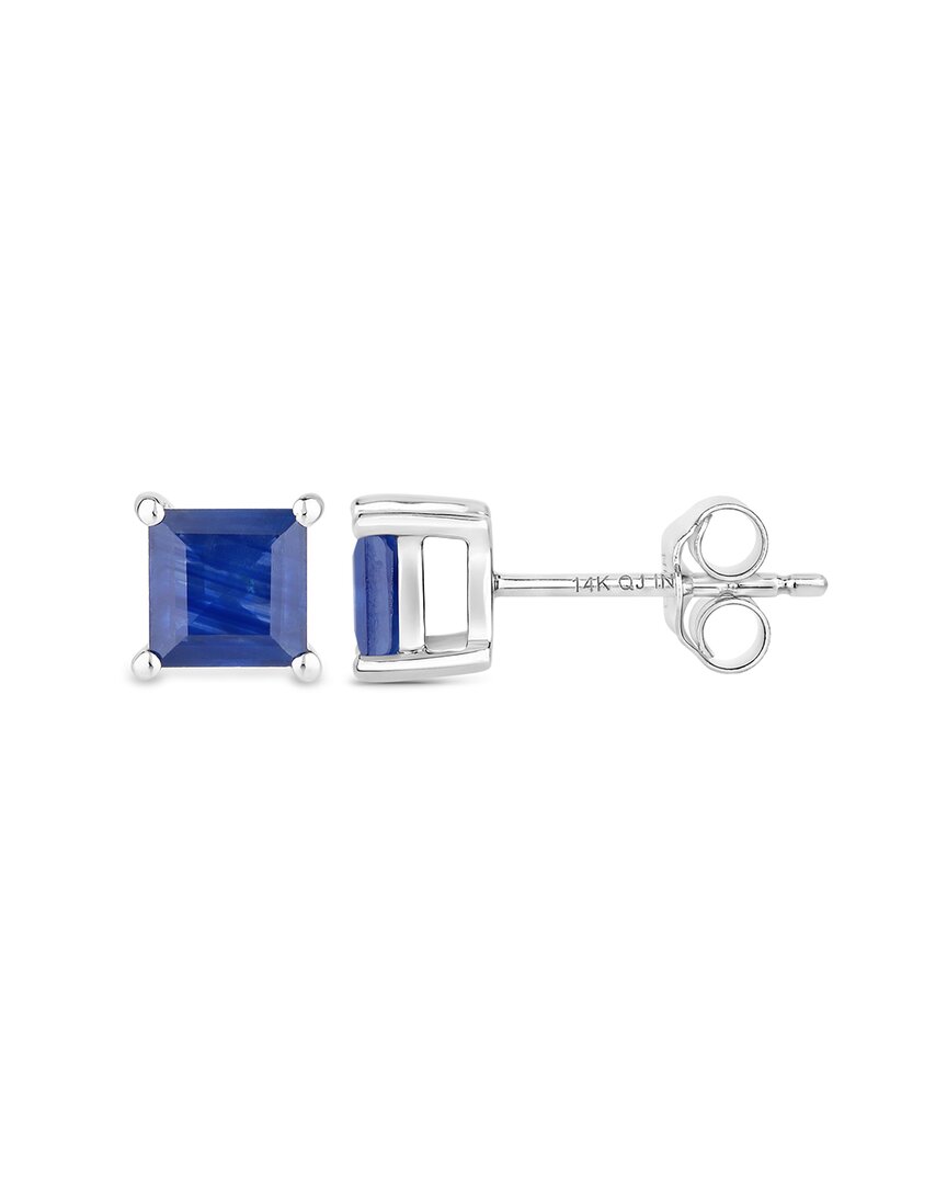 Diana M. 14k 1.26 Ct. Tw. Blue Sapphire Earrings In Blue