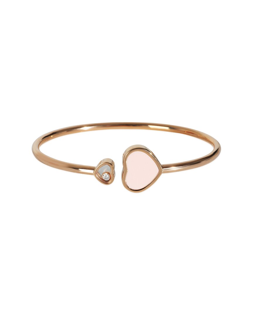 Chopard Happy Heart Bangle 18k Rose Gold 0.10 Ct. Tw. Diamond Bracelet (authentic Pre-loved) In Gold