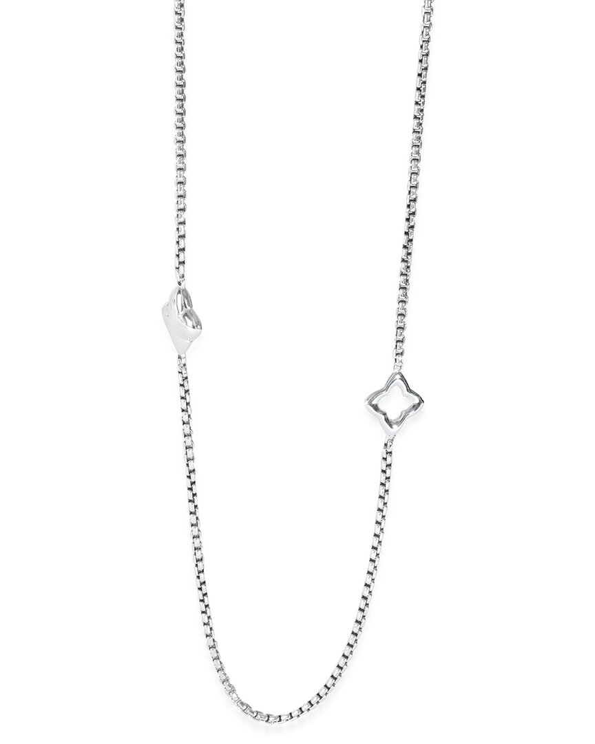 David Yurman Quatrefoil Necklace In Sterling Silver In Metallic