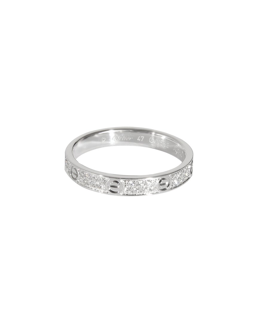Cartier Mini Model Love 18k 0.38 Ct. Tw. Diamond Ring (authentic Pre-loved) In Metallic