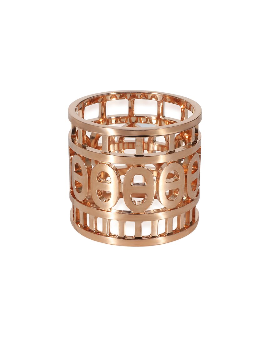 Pre-owned Hermes Hermès Chaine D'ancre 18k Rose Gold Ring (authentic Pre-loved)