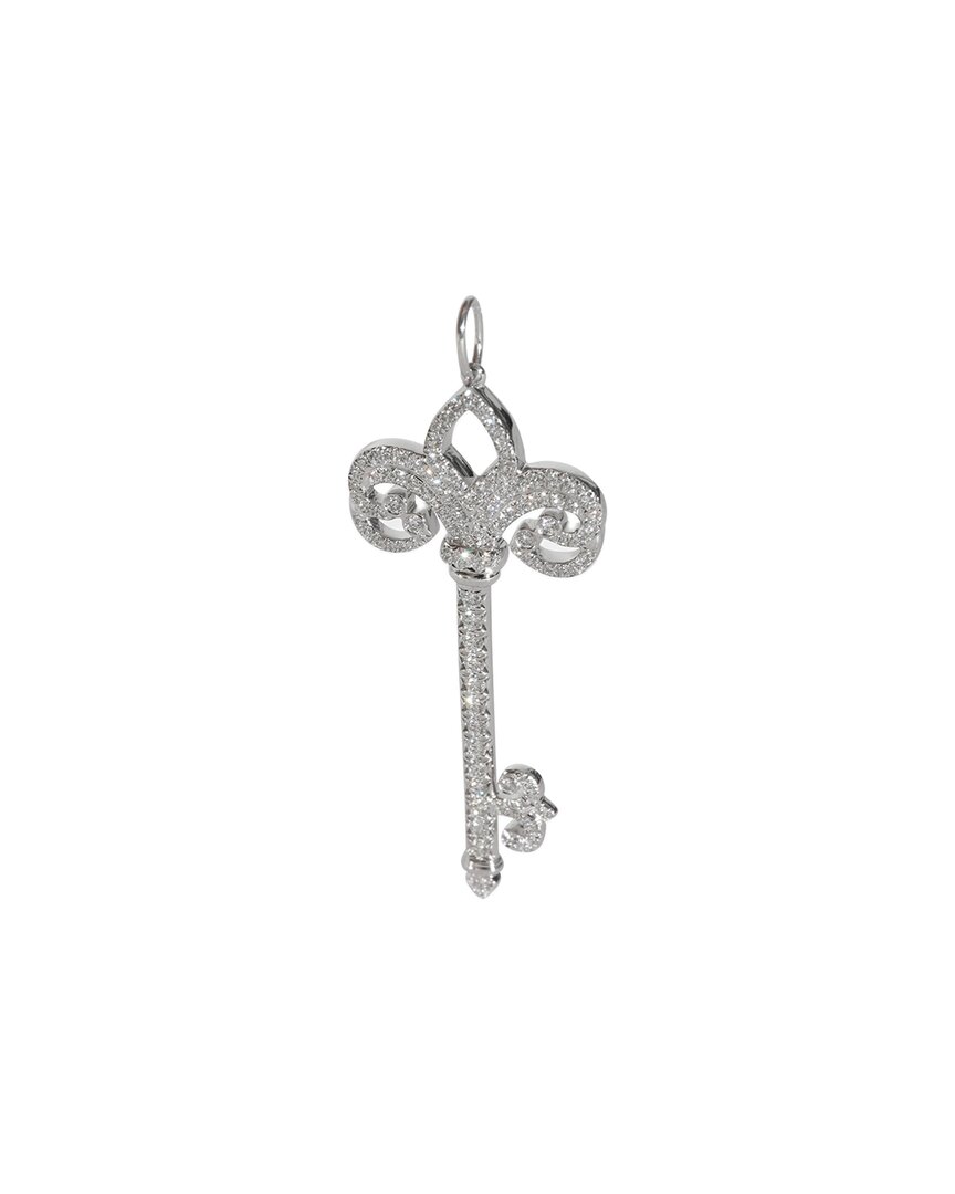 Tiffany & Co . Key Collection Platinum 0.74 Ct. Tw. Diamond Pendant (authentic Pre-loved) In Metallic