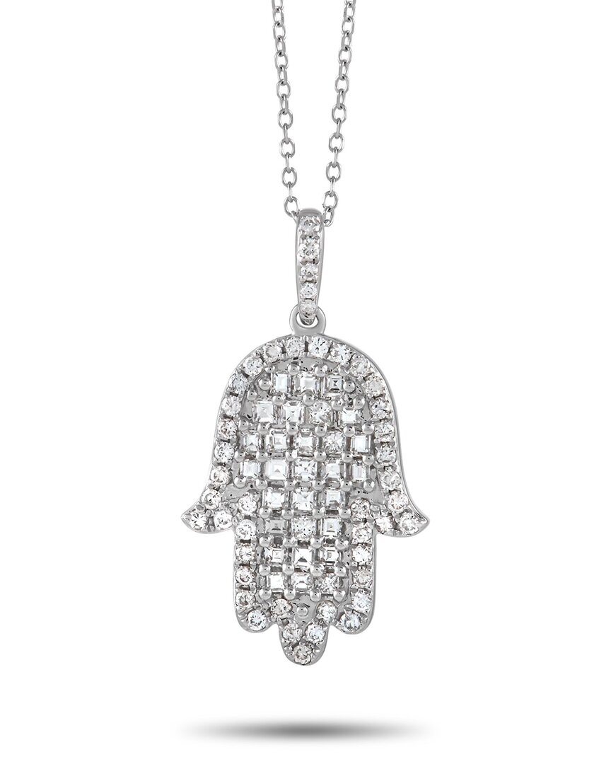 Diamond Select Cuts 18k 0.90 Ct. Tw. Diamond Hamsa Necklace