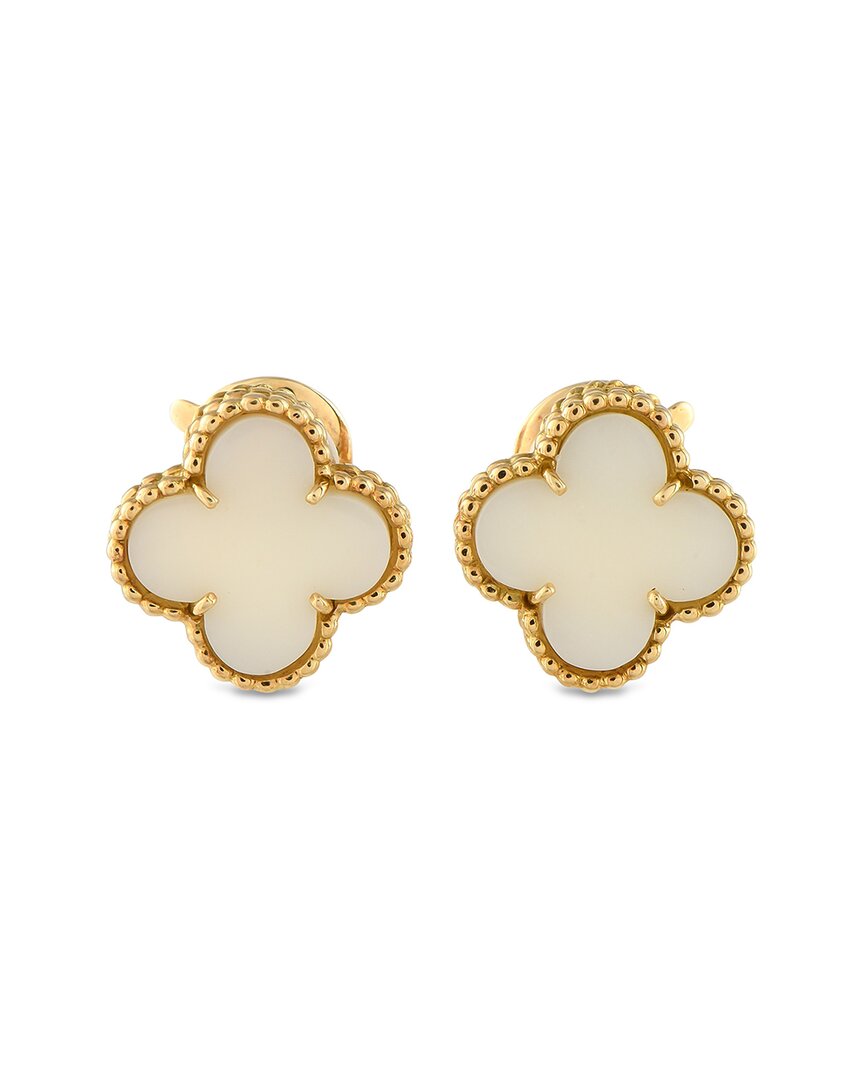 Van Cleef & Arpels 18k Coral Earring (authentic Pre-loved) In Gold