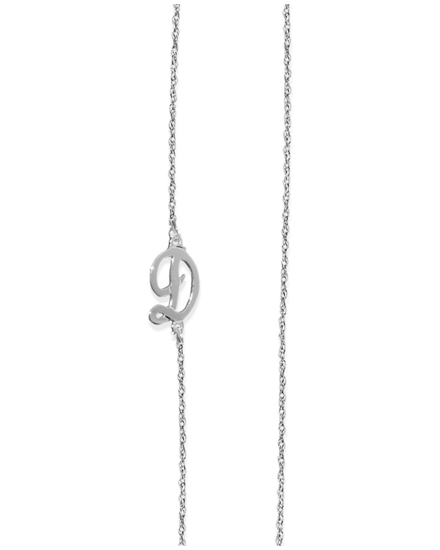 Jane Basch Silver Sideways Script Initial Pendant (a-z) In Multicolor