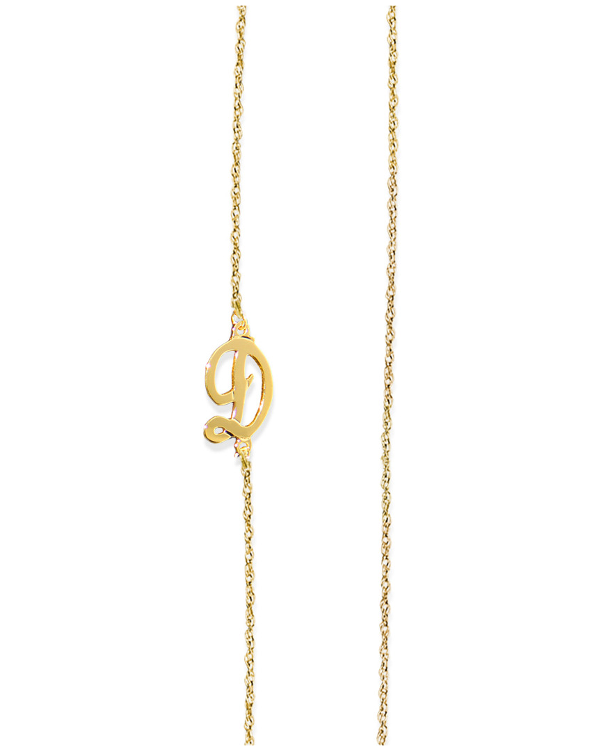 Jane Basch 22k Over Silver Sideways Script Initial Pendant (a-z) In Multicolor