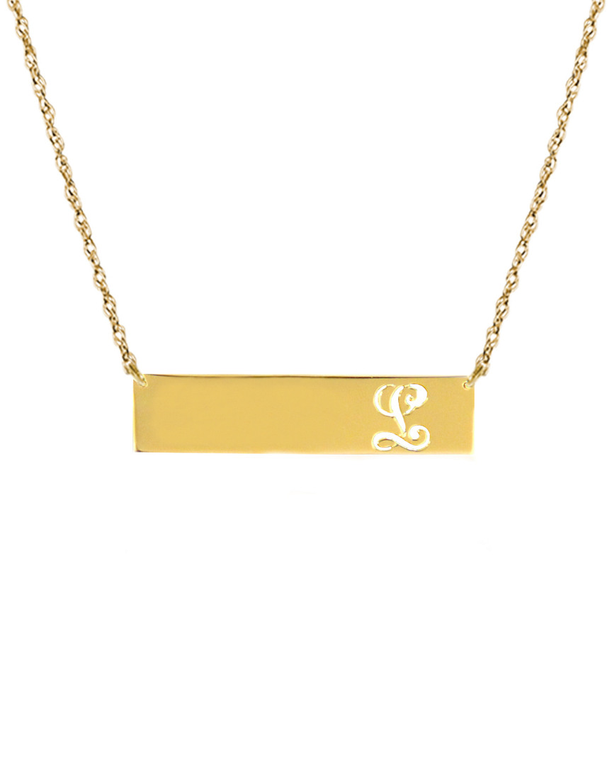 Jane Basch 22k Over Silver Script Initial Bar Pendant (a-z) In Multicolor